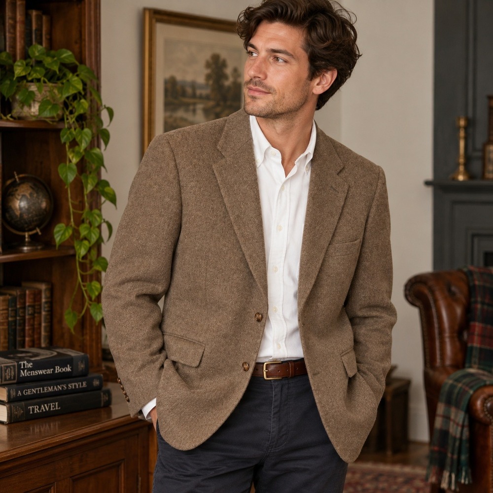 Stafford Executive 100% Camel Hair Blazer Mens Brown Sport Coat Old Money Preppy
